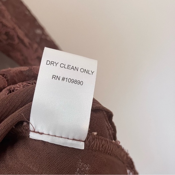 Seven 7 Y2K Women’s Sz. 18 Brown Lace Babydoll Blouse Sheer Longsleeve Corset - Picture 6 of 8